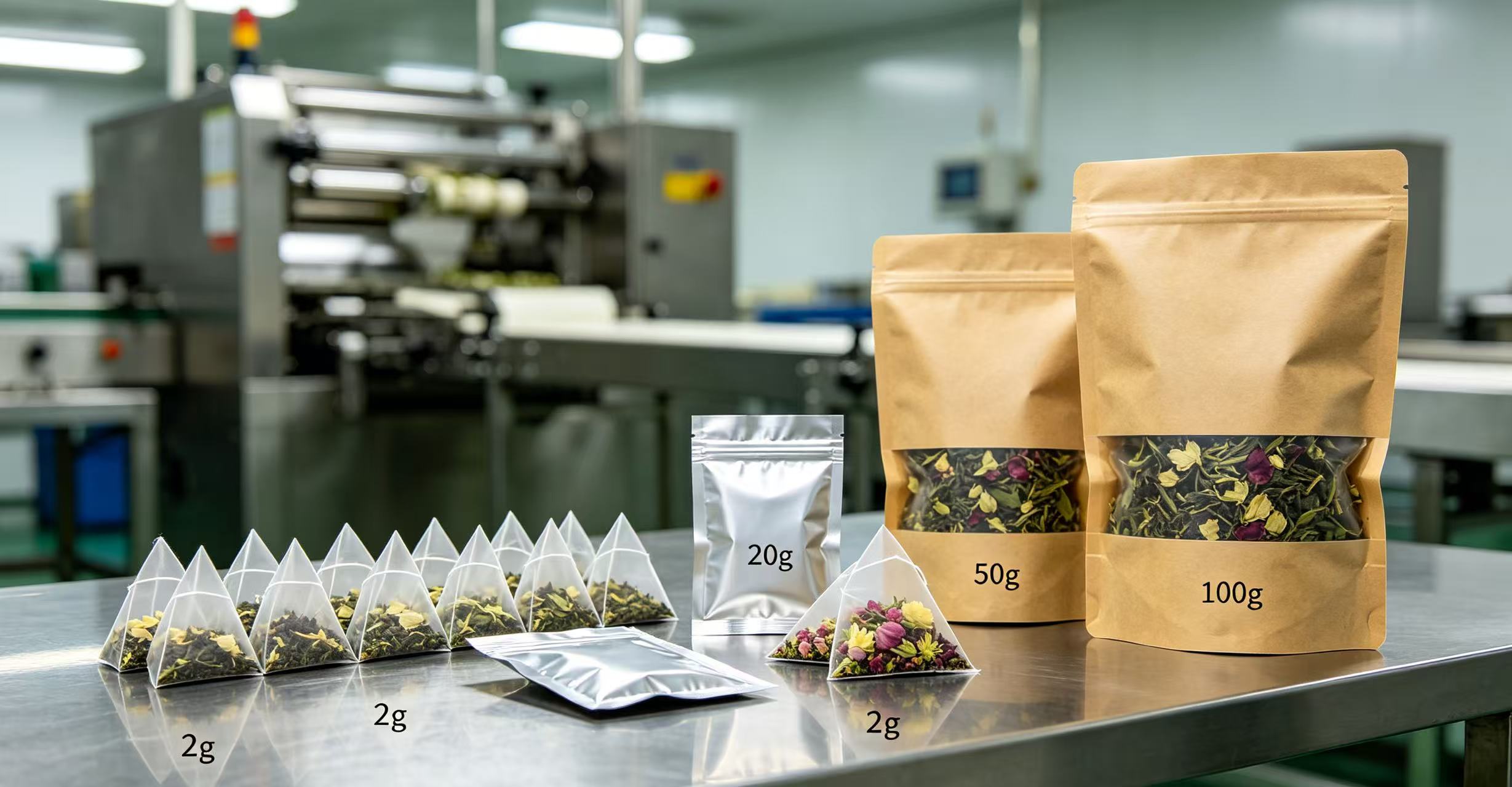 La regolazione flessibile del peso rende la pesatrice per tè di qualità da 2 g‑100 g adatta alla produzione di tè in lotti misti